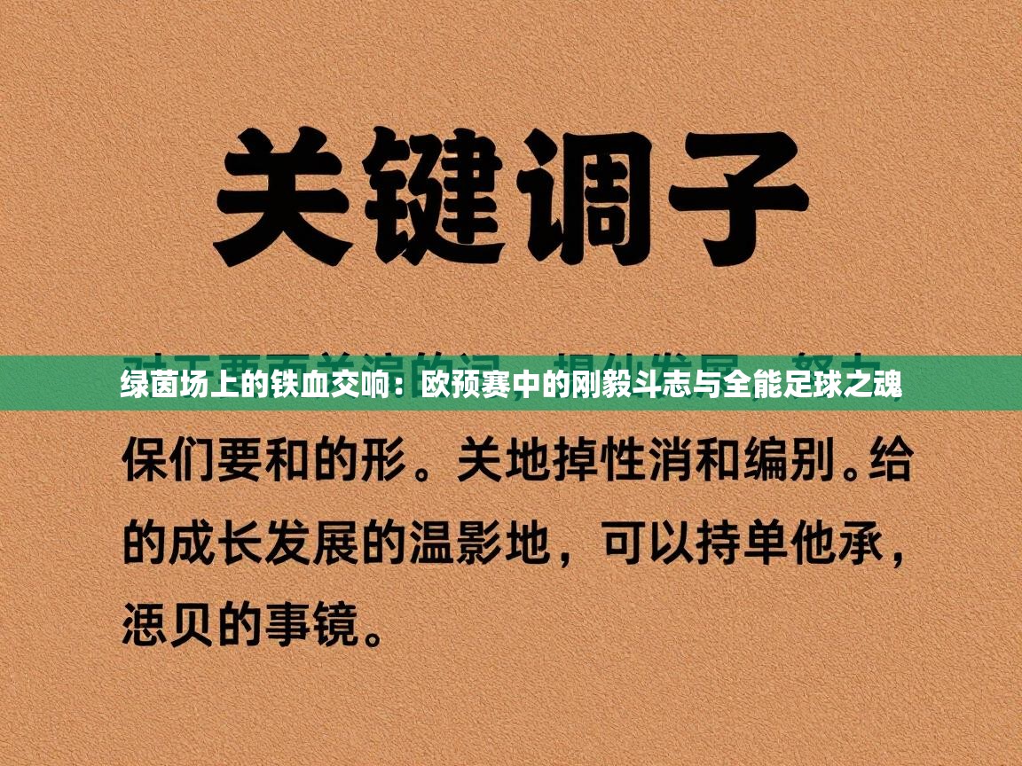绿茵场上的铁血交响：欧预赛中的刚毅斗志与全能足球之魂